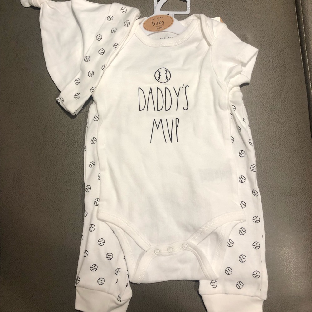 Rae Dunn Outfit 6/9 month Boy 3 piece Set